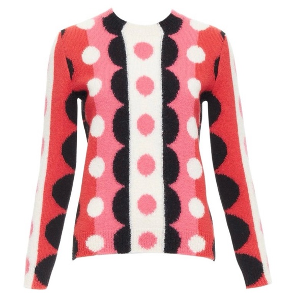 Valentino Red and Pink Polka Dot Cardigan - Picture 1 of 9